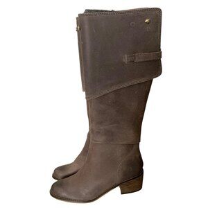 DANIBLACK Distressed Taupe Brown Knee-High Heeled Women's Boots NWOB Size 7.5